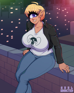 5_fingers bottomwear clothed clothing colored_nails denim denim_bottomwear denim_clothing eyelashes female fingers fully_clothed hair humanoid_pointy_ears jacket jeans multicolored_hair nails not_furry pants pointy_ears purple_eyes shirt short_hair smile solo topwear two_tone_hair souladdicted viviana_(souladdicted) cyclops humanoid 2020 4:5 absurd_res digital_media_(artwork) hi_res