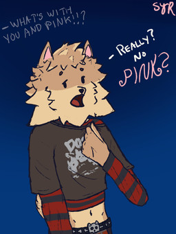 anthro brown_body brown_fur clothing crop_top fur grey_clothing male midriff pulling_shirt red_clothing shirt simple_background solo standing tan_body tan_fur topwear styxyesrenegade epic_games fortnite fetch_(fortnite) meow_skulls canid canine canis domestic_dog mammal pomeranian spitz 2026 colored digital_drawing_(artwork) digital_media_(artwork) hi_res sketch