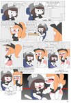 big_breasts blush breasts clothed clothing dialogue duo female fur male simple_background text lalo_oliv tina_(tonytoran) chinchilla chinchillid lagomorph leporid mammal rabbit rodent absurd_res comic english_text hi_res