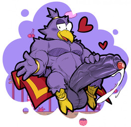 anklet anthro balls beak big_penis bodily_fluids bracelet foreskin genital_fluids genitals heart_symbol huge_penis humanoid_genitalia humanoid_penis hyper hyper_genitalia hyper_penis jewelry magic_carpet male muscular muscular_male non-mammal_balls pecs penis precum screencap screencap_background smile solo vein veiny_penis hexdisciple mario_bros nintendo avian bird corvid corvus_(genus) crow oscine passerine pidgit digital_media_(artwork) hi_res