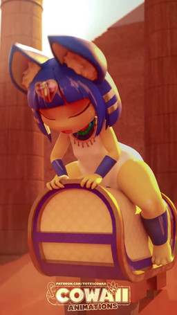 anthro balls blue_hair breasts butt clothed clothing dildo dildo_in_vagina dildo_insertion erection female fur genitals hair knot knotted_dildo nipples nude penetration penile penile_penetration penis riding_dildo sex sex_toy sex_toy_in_vagina sex_toy_insertion solo tail text uraeus vaginal vaginal_penetration yellow_body cowaii animal_crossing nintendo ankha_(animal_crossing) canid canine domestic_cat felid feline felis mammal 3d_(artwork) 3d_animation animated digital_media_(artwork) short_playtime sound video widescreen