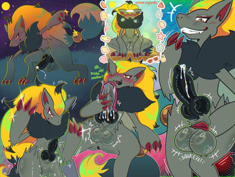 anthro anus ball_grab balls beach biped blush bodily_fluids breath broken_sex_toy butt claw_fingers claws cum day ejaculation fangs fluffy fluffy_balls fluffy_chest genital_fluids genitals heat_(temperature) knot knotted_penis leaking_cum light male markings moon musk musky_balls night panting penis precum presenting sex_toy solo sparkles star summer sun sunlight sweat teeth throbbing throbbing_penis justiceposting nintendo pokemon generation_5_pokemon pokemon_(species) zoroark hi_res