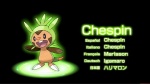 ambiguous_gender black_background chespin english_text french_text generation_6_pokemon german_text grass italian_text japanese_text nintendo plant pokemon pokemon_(species) simple_background solo spanish_text text translated unknown_artist