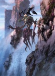 cliff cloud death detailed_background group high_place midair outside rope sky solo_focus tentacles water waterfall tyler_jacobson hasbro magic:_the_gathering wizards_of_the_coast eldrazi eldritch_abomination human humanoid kor_(magic:_the_gathering) mammal digital_media_(artwork) official_art signature