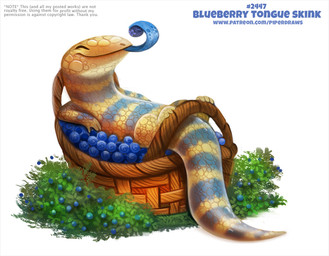 ambiguous_gender basket blue_body blue_scales blue_tongue blueberry_(fruit) blueberry_bush container eyes_closed feral food fruit humor plant pun scales shrub simple_background smile solo text tongue tongue_out visual_pun white_background yellow_body yellow_scales piper_thibodeau blue-tongued_skink lizard reptile scalie skink digital_media_(artwork) digital_painting_(artwork) painting_(artwork) url