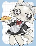 anthro clothed clothing female maid_uniform narrowed_eyes omurice_(food) smile solo uniform 39_taro0 incredibox sprunki wenda_(sprunki) domestic_cat felid feline felis mammal hi_res