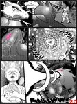 anthro bluebean caption_box clothed clothing comic curved_text detailed_background dialogue digital_media_(artwork) energy_beam english_text female feral focus_lines generation_1_pokemon generation_2_pokemon group hi_res human imminent_death light light_beam male mammal marowak monochrome neck_bulge nintendo open_mouth page_number pointy_speech_bubble pokemon pokemon_(species) pokemon_move radial_speed_lines scared simple_background sound_effects speech_bubble speed_lines standing stylized_text teeth text text_box tyranitar young