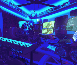 3_toes alternative_fashion amplifier analog_clock anthro barefoot bent_legs berry blacklight blue_light boots bottomwear ceiling_fan chair claws clock clothed clothing computer computer_monitor eating electric_fan electronics fangs feet fishnet_clothing fishnet_topwear food footwear fruit fur furniture gold_(metal) guitar_pedal hair headphones inside jacket jewelry keyboard keyboard_instrument lamp laptop license_plate logo long_hair male monitor music music_studio musical_instrument necklace nipples notebook office_chair on_chair open_mouth pants piercing plant plucked_string_instrument poster poster_(object) power_strip punk screen shirt shoes sitting solo string_instrument tail tapestry teeth television text toes topwear wall_clock xdarkspace ravios kangaroo macropod mammal marsupial absurd_res artist_logo artist_name english_text hi_res huge_filesize
