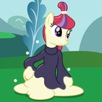 clothing female hair multicolored_hair outside purple_eyes solo sweater topwear badumsquish friendship_is_magic hasbro my_little_pony moondancer_(mlp) goo_creature 1:1 2021 hi_res