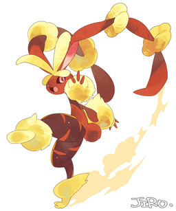 action_pose ambiguous_gender anthro brown_body brown_fur brown_sclera fur open_mouth paws pink_eyes pose simple_background solo tail tongue yellow_body yellow_fur batten12 nintendo pokemon generation_6_pokemon lagomorph mammal mega_evolution mega_lopunny pokemon_(species) 2026 hi_res signature