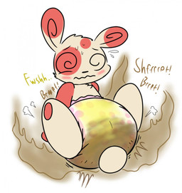 ambiguous_gender anthro blush bodily_noises clothed clothing diaper embarrassed feces front_view legs_up pooping simple_background soiled_diaper soiling soiling_diaper solo spiral spiral_eyes stink_fumes tail unclean_diaper used_diaper using_diaper wearing_diaper mediovolta nintendo pokemon generation_3_pokemon pokemon_(species) spinda digital_media_(artwork) hi_res