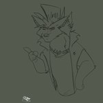 accusation annoyed anthro frown gesture hand_gesture male mohawk pointing pointing_at_another solo squinted_eyes text y33np33n_(artist) spade_(yeenpeen) hyena mammal striped_hyena 1:1 animated english_text low_res short_playtime sketch