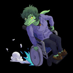 animal_slippers anthro black_background clothed clothed_anthro clothed_female clothing disability eyelashes female female_anthro fingers footwear green_body green_hair green_scales grey_eyes hair hoodie paraplegic scales shoes short_hair simple_background slippers snout solo teeth topwear vehicle wheelchair yellow_sclera blankestpage cavemanon_studios i_wani_hug_that_gator olivia_halford baryonyx dinosaur prehistoric_species reptile scalie spinosaurid theropod 1:1 2024 digital_drawing_(artwork) digital_media_(artwork) hi_res