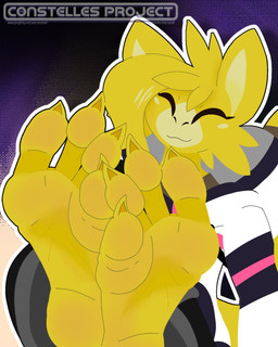 4_toes anthro clothing eyes_closed feet female foot_focus fur hoodie humanoid_feet plantigrade smile solo toes topwear white_clothing white_hoodie white_topwear yellow_body yellow_fur theconstelles nintendo pokemon fan_character abra generation_1_pokemon pokemon_(species) 2026 4:5 digital_drawing_(artwork) digital_media_(artwork) english_description hi_res