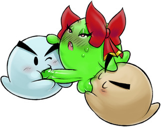 ahegao ball_suck balls big_penis blush blush_lines bodily_fluids bow_ribbon brown_body crossgender dot_eyes erection eye_roll eyebrows eyelashes eyes_closed fellatio floating ftg_crossgender fti_crossgender genitals ghost_tail green_body grey_body group group_sex gynomorph gynomorph/male gynomorph_on_top gynomorph_penetrating gynomorph_penetrating_male half-closed_eyes hand_on_head head_bow heart_eyes heart_symbol intersex intersex/male intersex_on_top intersex_penetrating intersex_penetrating_male lidded_eyes looking_pleasured male male_on_bottom male_penetrated narrowed_eyes on_bottom on_top one_eye_closed one_fang open_mouth oral penetration penile penis red_bow saliva saliva_on_balls saliva_on_penis sex simple_background simple_eyes sucking sweat sweatdrop thick_eyebrows threesome translucent translucent_body trio white_background mario-grant mario_bros nintendo paper_mario lady_bow boo_(mario) ghost sphere_creature spirit 2023 digital_media_(artwork)