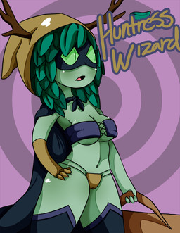 antlers archer_glove belly big_butt bikini blush boots branch breasts butt camel_toe cloak clothing eye_mask female footwear gloves green_body green_eyes green_sclera green_skin hand_on_hip handwear hood horn leaf leaf_hair legwear midriff not_furry plant plant_hair pseudo_hair shoes solo stockings string_bikini swimwear thick_thighs three-quarter_view two-piece_swimsuit under_boob fangurley adventure_time cartoon_network huntress_wizard dryad elemental_creature elemental_humanoid flora_fauna humanoid plant_humanoid digital_media_(artwork) portrait source_request three-quarter_portrait unavailable_at_source