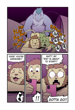 anthro bilateral_penetration blush bodily_fluids brown_hair cellphone cute_fangs dialogue drooling electronics exclamation_point fangs four_frame_image fucked_silly fur green_body green_fur grey_body group hair holding_cellphone holding_object holding_phone inside looking_at_cellphone looking_at_object looking_at_phone looking_pleasured male male/male male_penetrated male_penetrating male_penetrating_male musical_note musical_symbol nipples non-mammal_nipples nude open_mouth penetration phone saliva sex shocked symbol teeth text trio whiskers wide_eyed yellow_body t0l0k isaac_(t0l0k) scott_(t0l0k) ted_(t0l0k) aquatic domestic_cat felid feline felis fish lion mammal pantherine shark comic english_text hi_res multiple_scenes