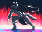 anthro black_nose fur grey_body grey_fur male muscular muscular_anthro muscular_male open_mouth solo redremy7 dreamworks puss_in_boots_(franchise) death_(puss_in_boots) canid canine canis mammal wolf 4:3 hi_res