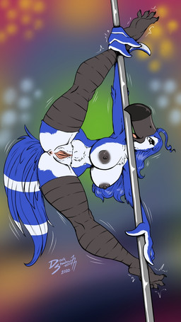 anthro anus areola beak bedroom_eyes big_breasts blue_body breasts clitoris dancing feet female genitals grey_areola grey_beak grey_nipples looking_at_viewer narrowed_eyes nipples nude open_beak open_mouth pole pole_dancing presenting presenting_vulva raised_leg scuted_legs scutes seductive shaking soles solo spread_legs spread_vulva spreading trembling vulva darkshadow777 reina_(sachasketchy) avian bird piciform toucan 2020 9:16 hi_res