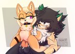 anthro black_body black_fur black_nose breasts collar duo female fur genitals male male/female penis sex simple_background dxxk sega sonic_the_hedgehog_(series) fan_character inku_the_shiba_inu canid canine canis domestic_dog mammal shiba_inu spitz