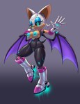 anthro big_breasts breasts exposed_breasts female genitals machine pussy solo mykiio sega sonic_the_hedgehog_(series) mecha_rouge rouge_the_bat android robot absurd_res hi_res