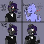 cutlery female food fork kitchen_utensils knife meat piercing text tools vore flamingazalea hyena mammal 1:1 comic english_text hi_res trans_(lore) trans_woman_(lore)