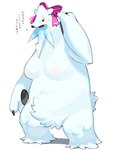 anthro areola bear beartic blush breasts claws female fur generation_5_pokemon hi_res kame_3 looking_at_viewer mammal nintendo nude pokemon pokemon_(species) solo white_body white_fur