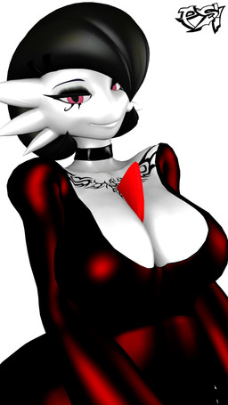 big_breasts black_choker black_clothing black_dress black_hair black_jewelry black_latex black_necklace breasts chest_tattoo choker cleavage clothed clothing dress female hair jewelry latex latex_choker latex_clothing latex_dress looking_at_viewer necklace pink_eyes solo tattoo white_body psikokinetic warfaremachine_(modeler) nintendo pokemon asura_(psikokinetic) gardevoir generation_3_pokemon humanoid pokemon_(species) 2024 3d_(artwork) 4k 9:16 absurd_res digital_media_(artwork) hi_res source_filmmaker_(artwork)
