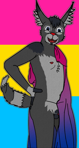 anthro balls bisexual female genitals lgbt_pride male nude obscured_genitals pansexual_pride_colors penis pride_color_flag pride_colors solo wearing_flag milesperminutemedia lgbt_pride_month kole_(downthepipes) bat-eared_fox canid canine domestic_cat felid feline felis fennec_fox fox hybrid mammal true_fox hi_res