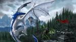 anthro day detailed_background duo feral membrane_(anatomy) membranous_wings open_mouth outside sky tail teeth tongue white_body white_skin wings suzidragonlady european_mythology mythology dragon mythological_creature mythological_scalie scalie western_dragon wyvern digital_media_(artwork)