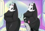 anthro biped clothed clothing condom eyelashes female legwear mature_female nun pupils sexual_barrier_device smile thick_thighs thigh_highs white_body goopyarts undertale_(series) toriel boss_monster_(undertale)