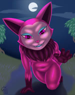 anthro blue_eyeshadow eyeshadow female fur grass kneeling makeup mane moon navel night open_mouth open_smile pink_body pink_eyes pink_fur plant smile solo tree sacrificabominat asian_mythology east_asian_mythology korean_mythology mythology telemonster yossi canid canine fox kumiho mammal mythological_canine mythological_creature mythological_fox animated hi_res no_sound short_playtime webm