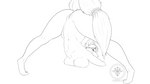 anthro ass_up breasts_on_ground butt female genitals jack-o'_pose nude pose presenting presenting_hindquarters presenting_pussy pussy solo chromakoros nintendo star_fox krystal_(star_fox) canid canine fox mammal 16:9 hi_res line_art monochrome sketch widescreen