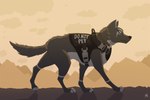 abstract_background buckle clothing collar digitigrade feral fur looking_at_viewer male multicolored_body multicolored_fur quadruped solo sunset topwear two_tone_body two_tone_fur vest walking omalakai malakai_(malakai) canid canine canis mammal wolf 3:2 hi_res