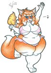 anthro belly big_belly big_breasts breasts candy cotton_candy dessert female food lips overweight overweight_anthro overweight_female simple_background solo white_background f-thefirst stacey_(f-thefirst) canid canine fox mammal 2019 hi_res traditional_media_(artwork)