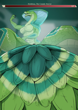 ambiguous_gender anthro breasts featureless_breasts female gameplay_mechanics green_body green_scales group gui health_bar nude open_mouth scales size_difference solo_focus yellow_eyes swampjaws hydrissa reptile scalie snake hi_res