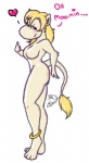 anklet anthro biped blonde_hair blush breasts featureless_breasts female hair heart_symbol jewelry looking_at_viewer simple_background smile solo standing tail tail_tuft text tuft white_background astrofenn the_moomins snorkmaiden moomin snork_(moomin) 2009 archived_source english_text