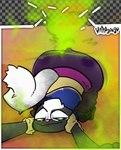 anthro big_butt breaking_the_fourth_wall butt clothed clothing fart fart_cloud fart_fetish female fully_clothed fur green_eyes half-closed_eyes logo looking_at_viewer looking_pleasured lying motion_lines multicolored_body multicolored_fur narrowed_eyes on_front on_ground pink_nose raised_tail smelly smile solo tail text wattabongo chickenhare_and_the_hamster_of_darkness n_wave_pictures netflix meg_(chickenhare) mammal mephitid skunk 2025 absurd_res artist_logo artist_name hi_res