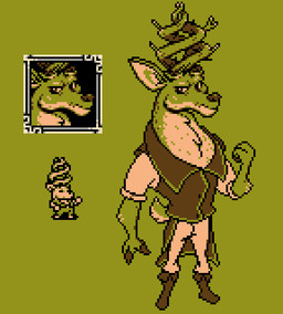 anthro antlers big_chest biped boots bottomwear brown_nose clothed clothed_anthro clothing countershading fluffy fluffy_chest footwear fur green_background green_body green_fur horn jacket looking_at_viewer male mouth_closed pants pointy_ears prick_ears shoes short_tail simple_background snout solo tail tan_body tan_fur topwear anonymous_artist third-party_edit mina_the_hollower yacht_club_games drillhardt_(mina_the_hollower) deer mammal digital_media_(artwork) pixel_(artwork) reference_image restricted_palette