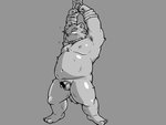 anthro balls belly bound flaccid genitals humanoid_genitalia humanoid_hands humanoid_penis kemono male moobs navel nipples overweight overweight_anthro overweight_male penis rope simple_background small_penis solo submissive submissive_male oogamikennta bear mammal 2016 4:3 censored monochrome