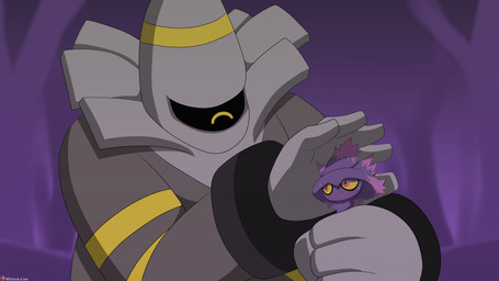 5_fingers ambiguous_gender blush bodily_fluids duo feral fingers forest grey_body holding_another not_furry one_eye_closed outside patreon_logo plant purple_body sweat text tree yellow_sclera winick-lim nintendo patreon pokemon cyclops dusknoir generation_4_pokemon mismagius pokemon_(species) 16:9 absurd_res artist_name hi_res widescreen