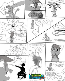 anthro argument boss_fight christmas_outfit deaf dialogue ducking falling female holidays katana melee_weapon simple_background starry_eyes sword text weapon baristagamerproductions christmas ada_(gem_hunters) phoebe_(gem_hunters) felid feline mammal monster reptile scalie snake 4:5 absurd_res comic english_text hi_res monochrome