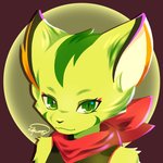 anthro clothed clothing female fur green_body green_eyes green_fur pupils scarf slit_pupils solo nifaumo freedom_planet galaxytrail carol_tea felid feline felis mammal wildcat 1:1 bust_portrait portrait