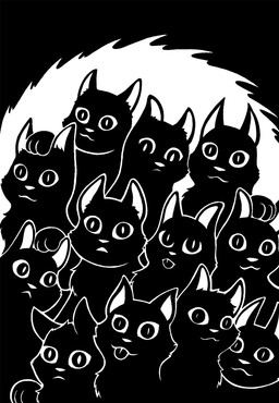 3_toes :3 :< ambiguous_gender black_background blep cheek_tuft chest_tuft crowd facial_tuft feet feral fluffy fur group hand_on_another's_head hand_on_head looking_at_viewer paws pointy_ears portal prick_ears pupils scp-2559-j silhouette simple_background slit_pupils toes tongue tongue_out tuft sunnyclockwork scp_foundation domestic_cat felid feline felis mammal 2015 black_and_white digital_drawing_(artwork) digital_media_(artwork) hi_res monochrome