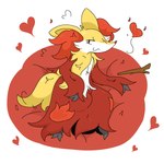 ambiguous_gender anthro bean_bag heart_symbol looking_at_viewer red_eyes solo stick guzzlord420 nintendo pokemon delphox generation_6_pokemon pokemon_(species) hi_res