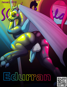 dancing feet feral gas latex looking_at_viewer male mask pole pose presenting solo fr0stbit3 mythology edurran dragon mythological_creature mythological_scalie scalie absurd_res hi_res