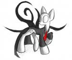 clothed clothing creepy_cute cutie_mark feral hooves male necktie operator_symbol ponification quadruped simple_background solo standing tentacles white_background white_eyes queenbloodysky creepypasta hasbro my_little_pony fan_character slenderman equid equine horse mammal pony hi_res