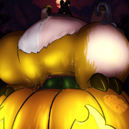 2_toes 3_fingers big_ears bodily_fluids claws cloud cloudy_sky cloven_hooves feet finger_claws fingers floppy_ears food fruit fur genital_fluids genitals glowing glowing_eyes hooves horn jack-o'-lantern low-angle_view moon multicolored_body night nude nude_female perspective pink_body pink_fur plant pumpkin pumpkin_fucking sky taco tan_body toes two_tone_body vaginal_fluids vulva wet wet_body white_body white_fur worm's-eye_view logtut mythology tictac_(logtut) bovid caprine dragon goat hybrid mammal mythological_creature mythological_scalie scalie 1:1