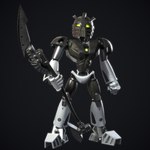 1:1 3d_(artwork) armor better_version_at_paywall biomechanical bionicle blender_(artwork) dark_body digital_media_(artwork) gabby94 glowing glowing_eyes gradient_background green_eyes hi_res humanoid lego looking_at_viewer machine male mask not_furry robot robot_humanoid simple_background solo staff takanuva toa white_body