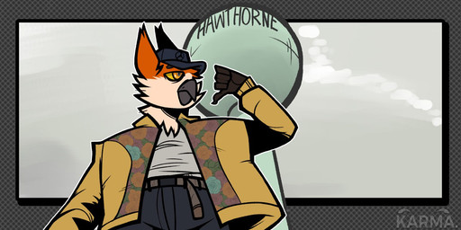 anthro bottomwear clothing denim denim_bottomwear denim_clothing feathers jacket jeans low-angle_view male orange_body orange_feathers pants solo tan_body tan_feathers topwear water_tower yellow_sclera karma_iacobus mythology gizmo_(gizmoowl) avian bird canid canine fox great_horned_owl gryphon horned_owl mammal mythological_avian mythological_creature owl true_owl